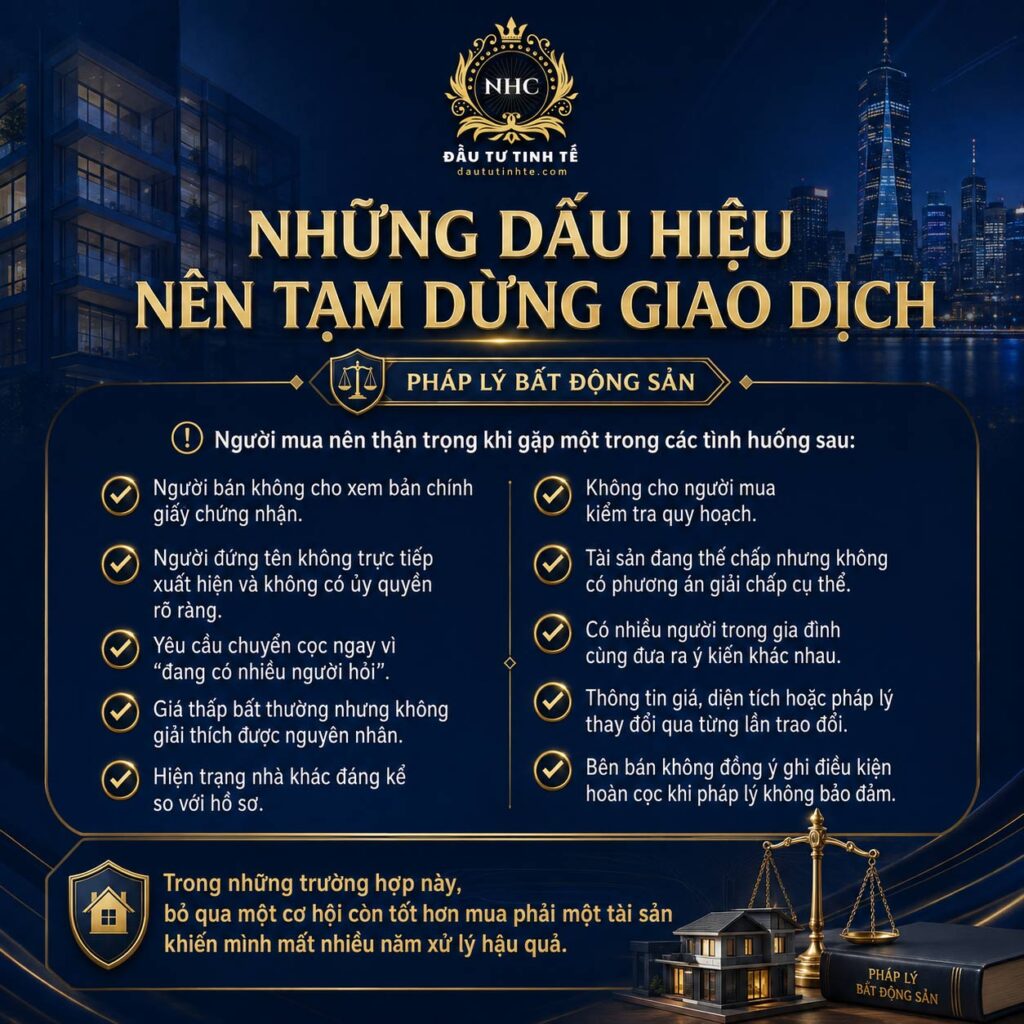 Những dấu hiệu tạm ngưng giao dịch bđs